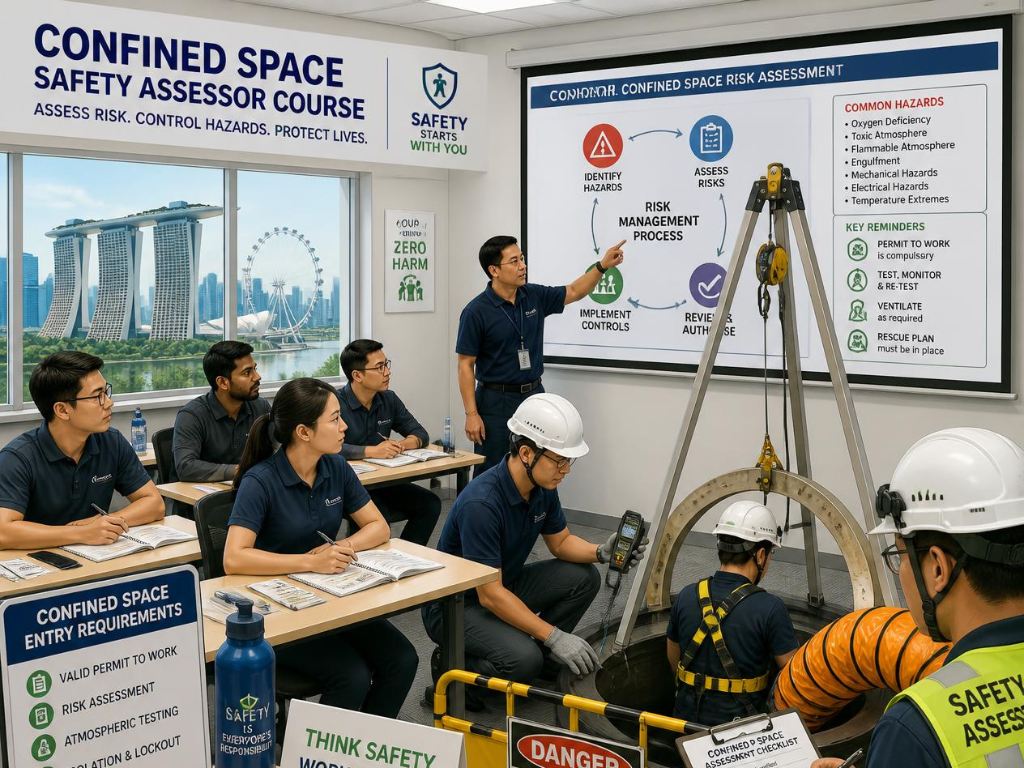 What is a confined space safety assessor under Singapore law?