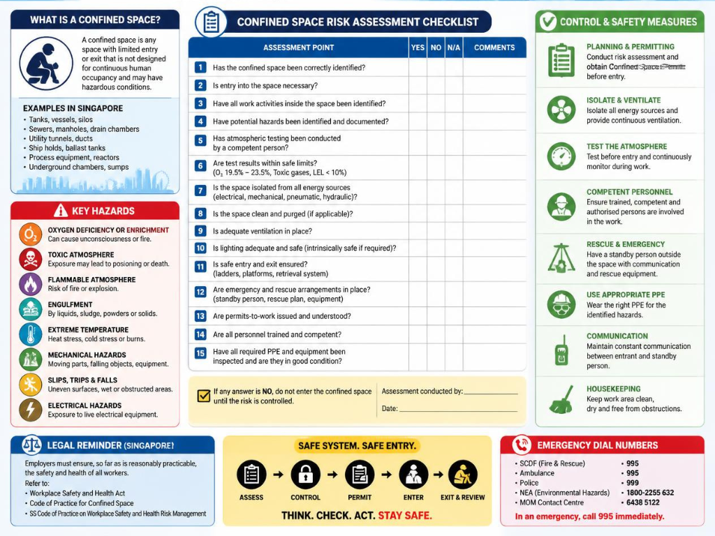 How does a confined space risk assessment differ from a standard HIRADC?